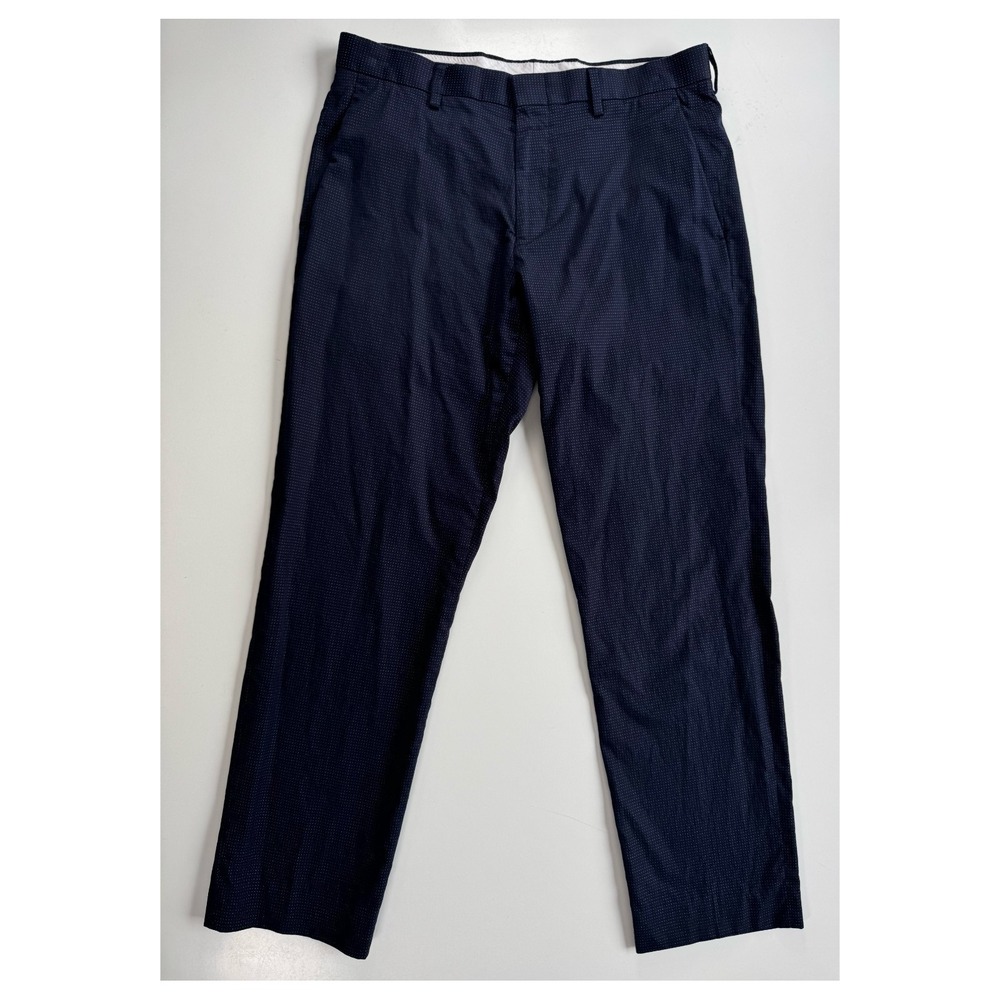 J CREW Ludlow‎ Slim Dress Pant Mens 31x32 * hemmed 29 Blue Micro Polka Dot A0532